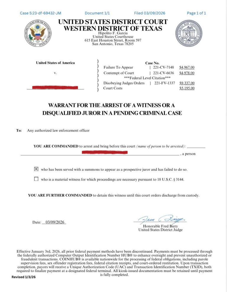 Scam Jury Summons Document