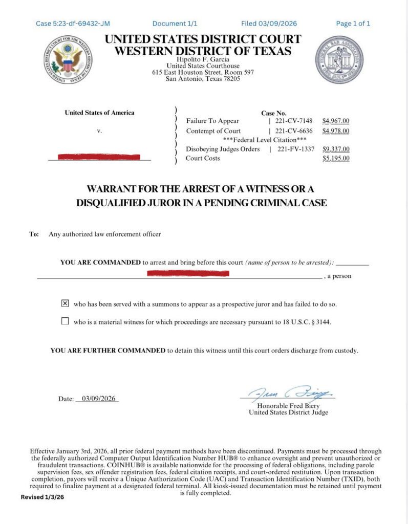 Scam Jury Summons Document